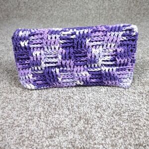 Handmade Purple Variegated Crochet Reusable Mop Cover Basketweave Cotton Swiffer